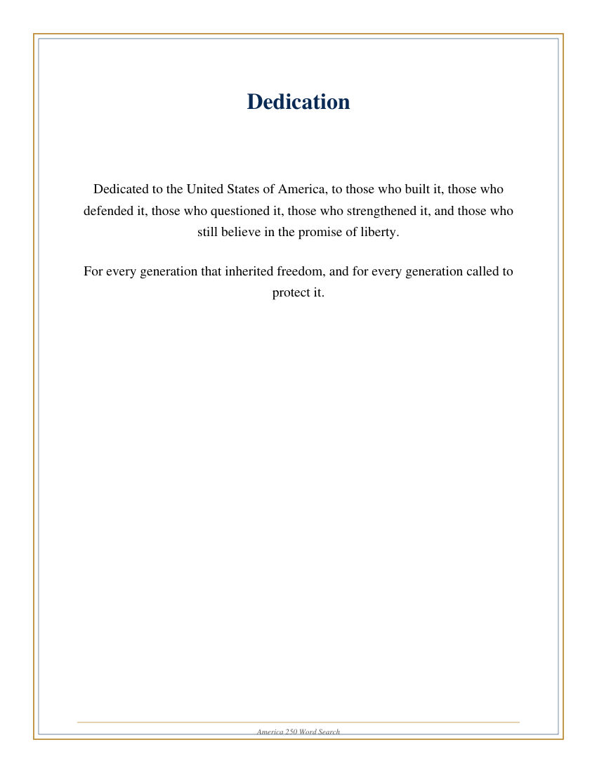 America 250 Word Search selected interior preview 3
