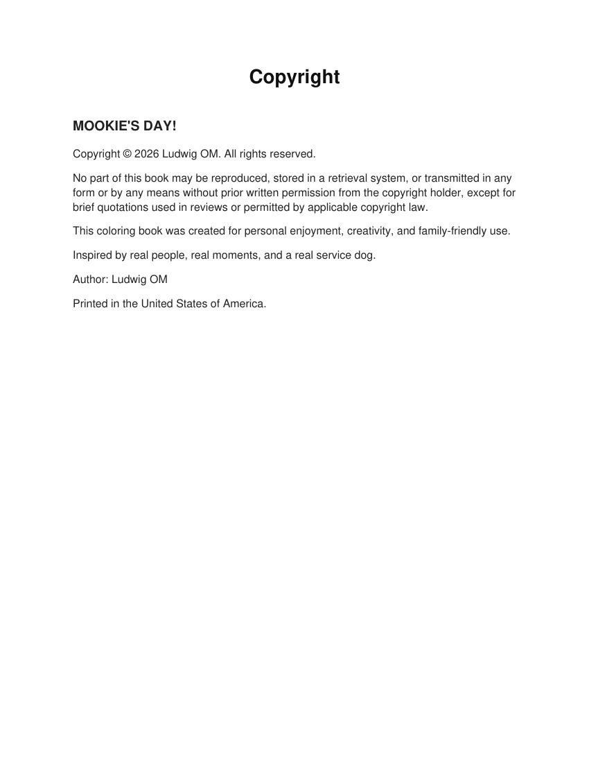 MOOKIE'S DAY!: Volume 1 Coloring Book selected interior preview 2