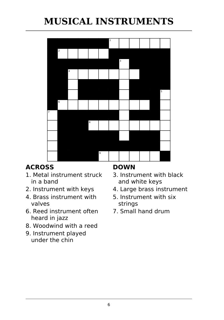 Music Through the Decades Crosswords selected interior preview 4