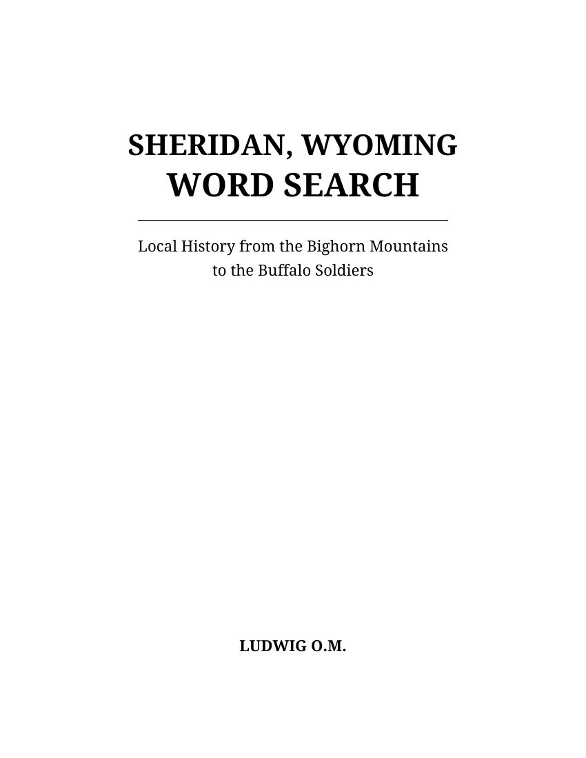 Sheridan, Wyoming Word Search selected interior preview 1